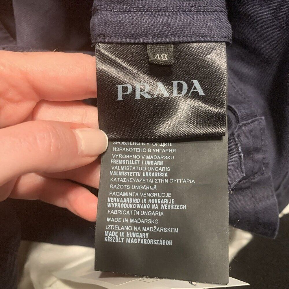 Prada Authentic Solid Midnight Blue Long Sleeve B… - image 6